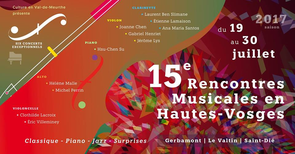 Rencontres Musicales en Hautes Vosges au Valtin, à Gerbamont et à Saint-Dié