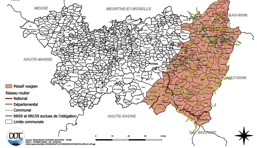 Hautes-Vosges Pneus Neige et Hiver obligatoires dès le 1er novembre 2021