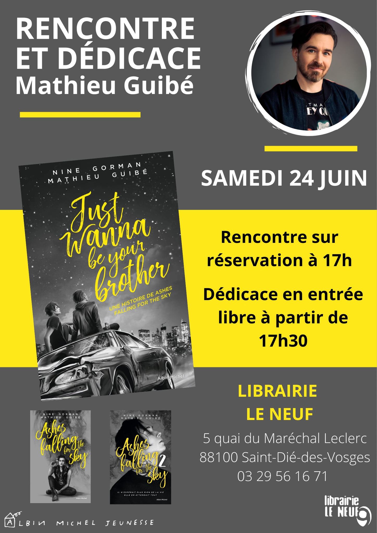 La Librairie Le Neuf part en Livre avec Mathieu Guibé