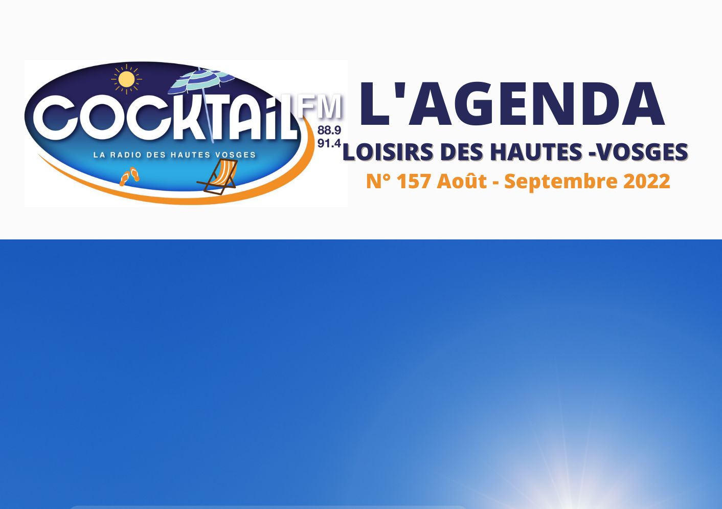 COCKTAIL FM L'AGENDA LOISIRS DES HAUTES VOSGES  AOUT SEPTEMBRE2022