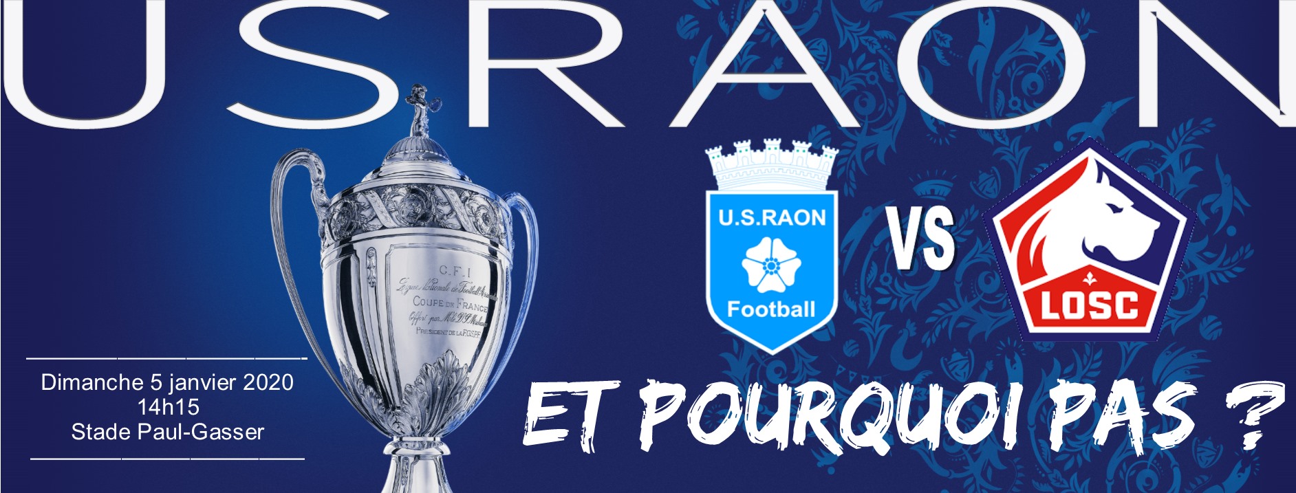 Foot Coupe de France 32e: Raon l'Étape - Lille dimanche 14 h 15